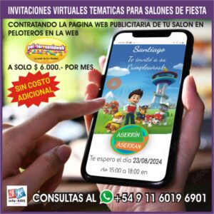 INVITACIONES VIRTUALES TEMATICA PARA ENVIAR POR WHATSAPP - ILIMITADAS - VALOR ANUAL